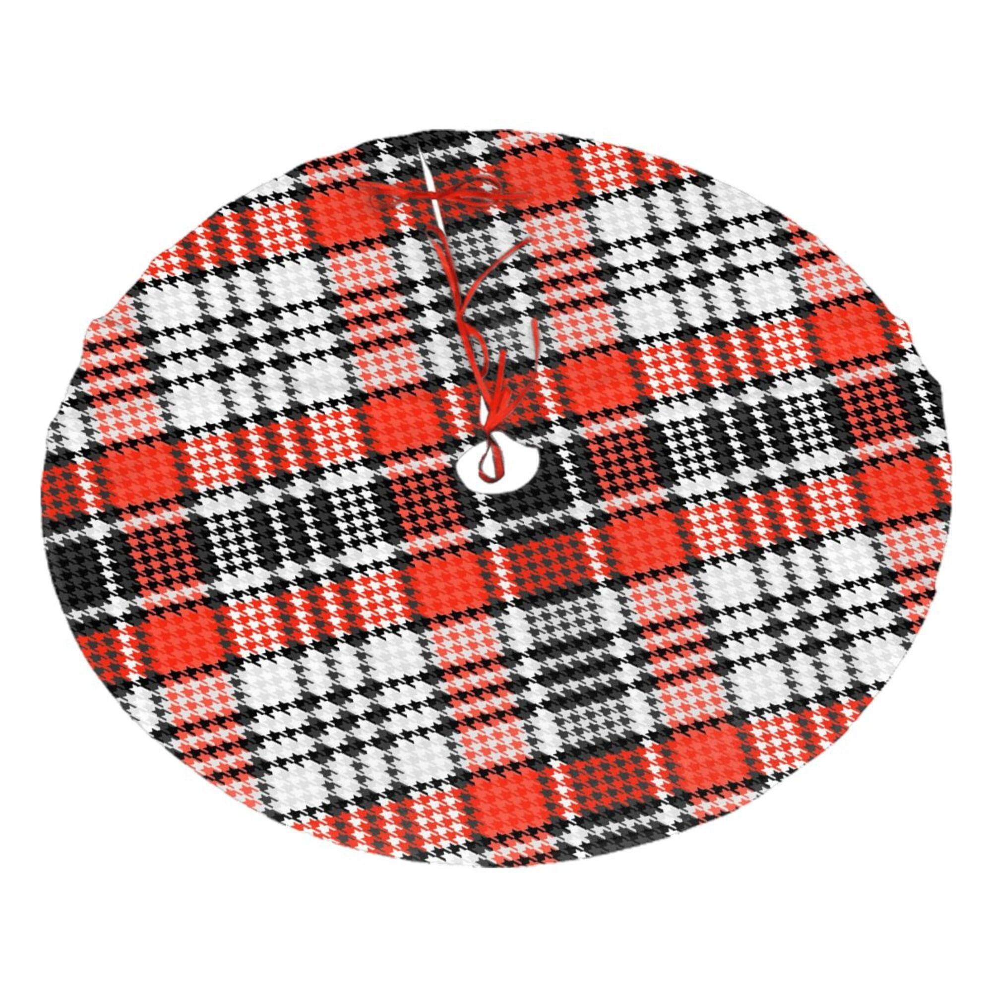 48" Red and Black Plaid Christmas Tree Skirt