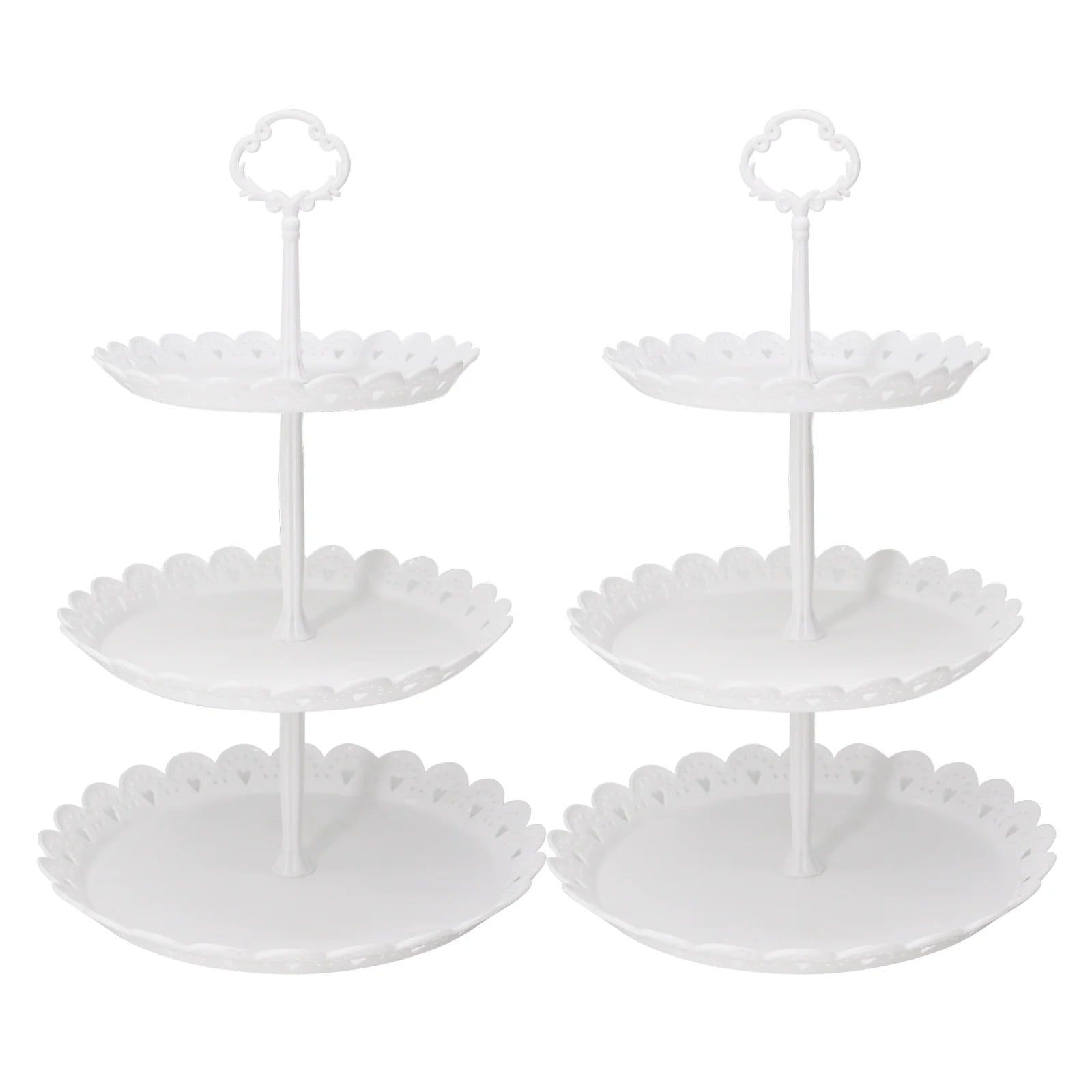 White 3-Tier Round Disposable Cupcake Stand Set