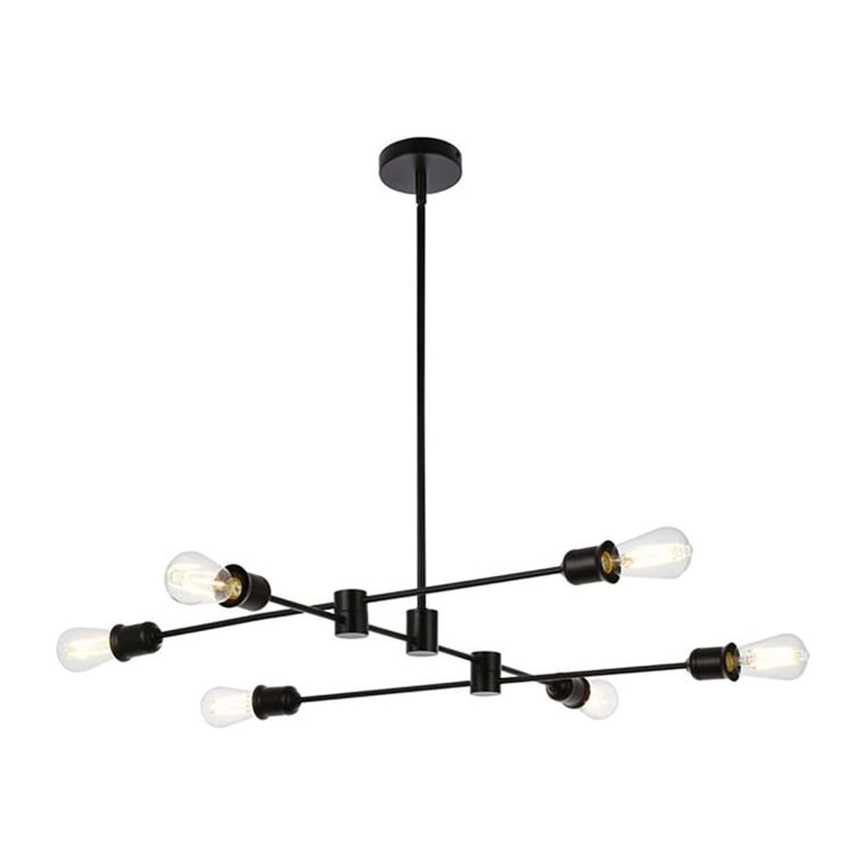 Xavier Black Adjustable Iron 6-Light Pendant