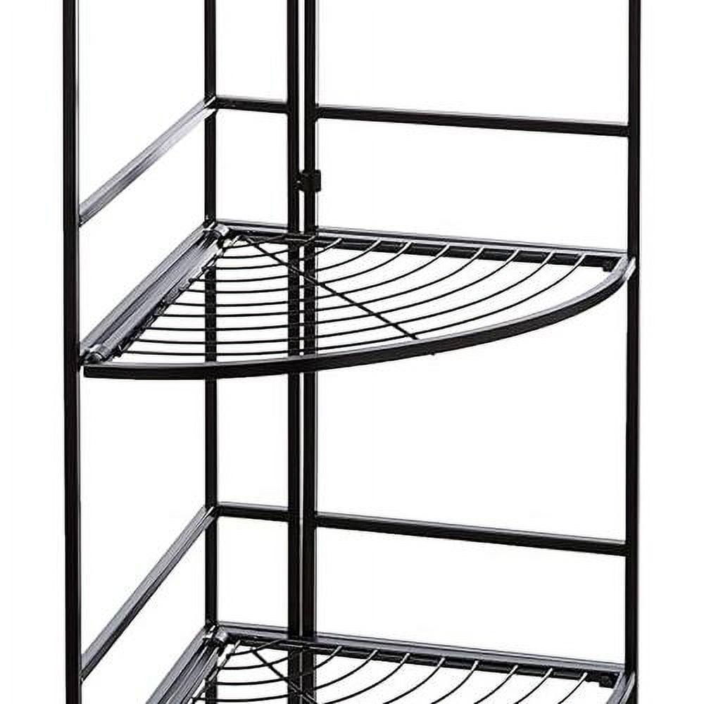 Adjustable Black Metal 5-Tier Corner Shelf