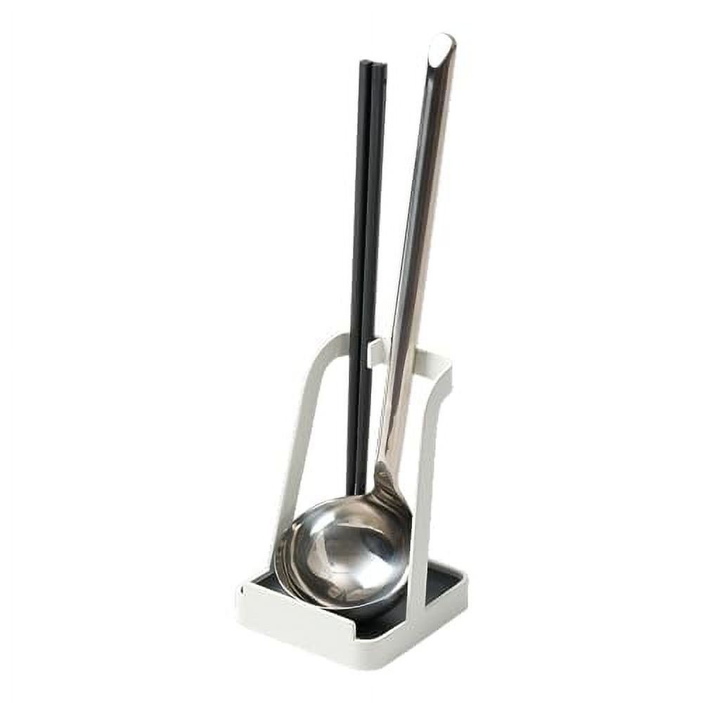 White Steel Kitchen Utensil and Lid Holder