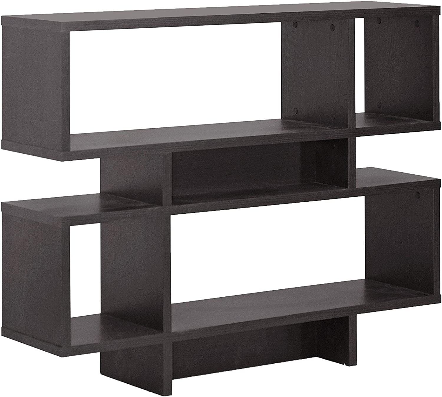 Cassidy 4-Level Dark Brown Wood Bookshelf