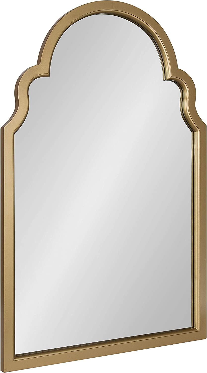 Gold Moroccan-Inspired Arched Wall Mirror with Scalloped Edges