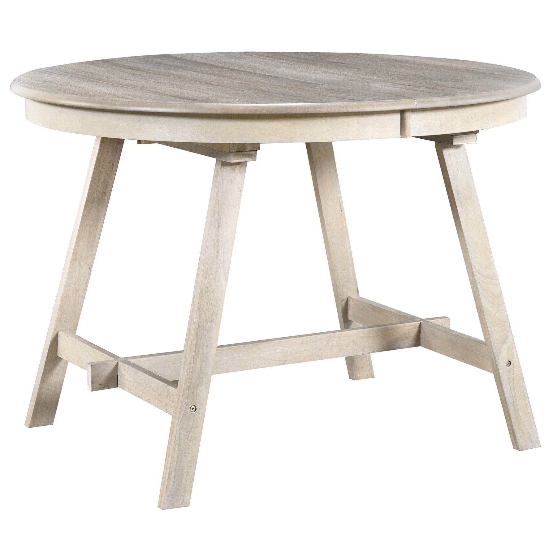 Natural Wash Round Extendable Farmhouse Dining Table