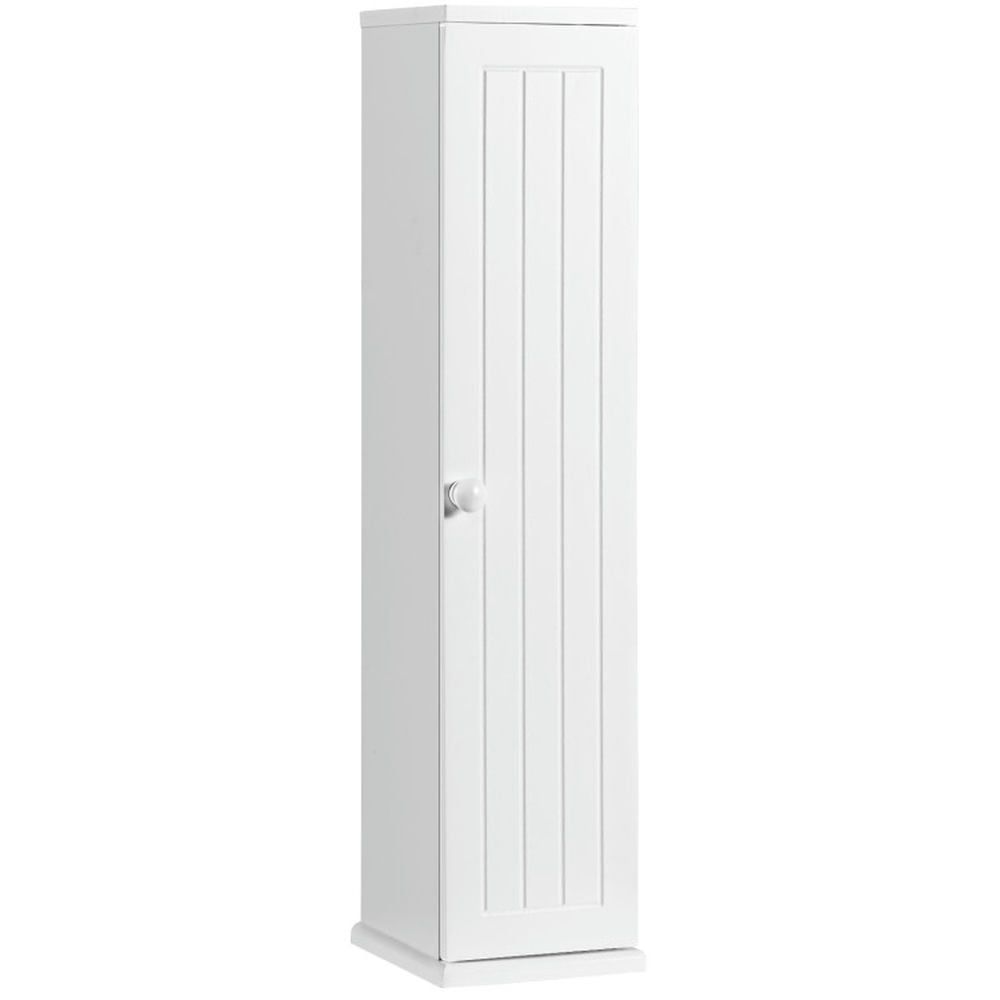 White Slim MDF Bathroom Storage Cabinet with Shelves