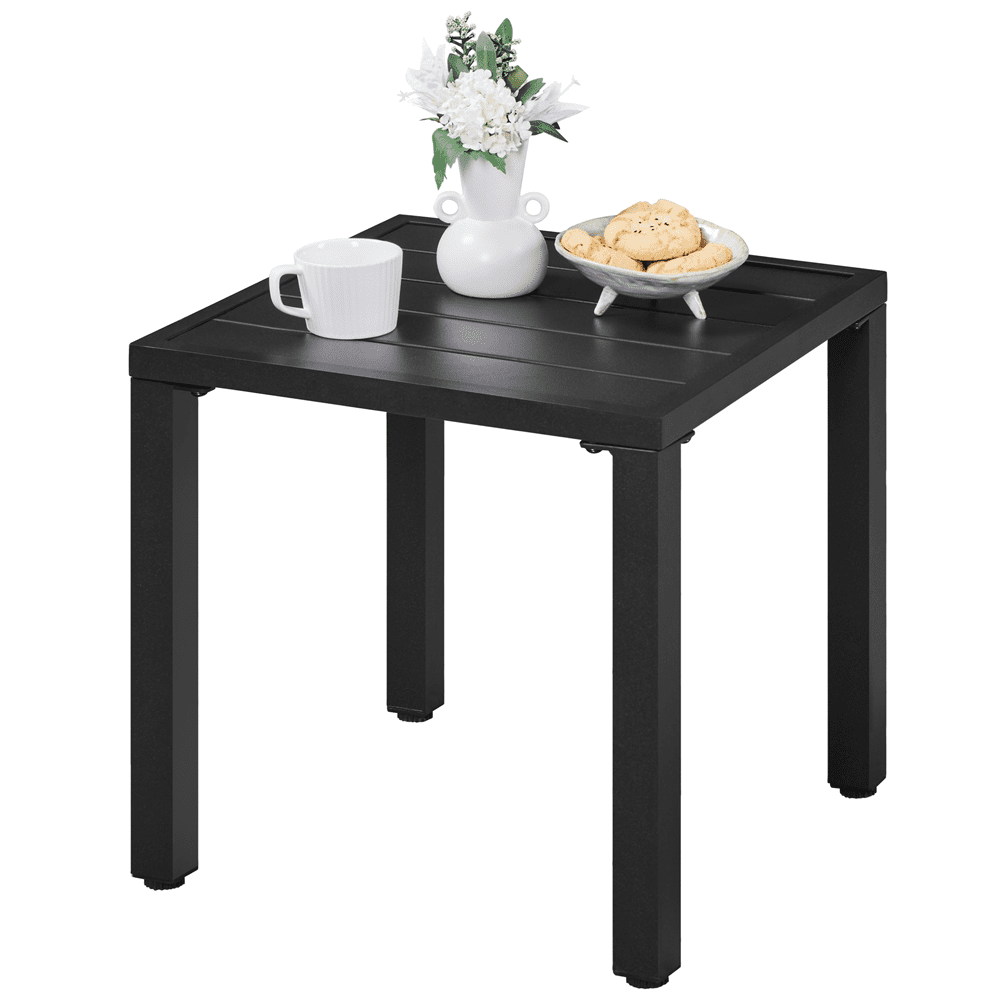 Black Metal Square Outdoor Side Table