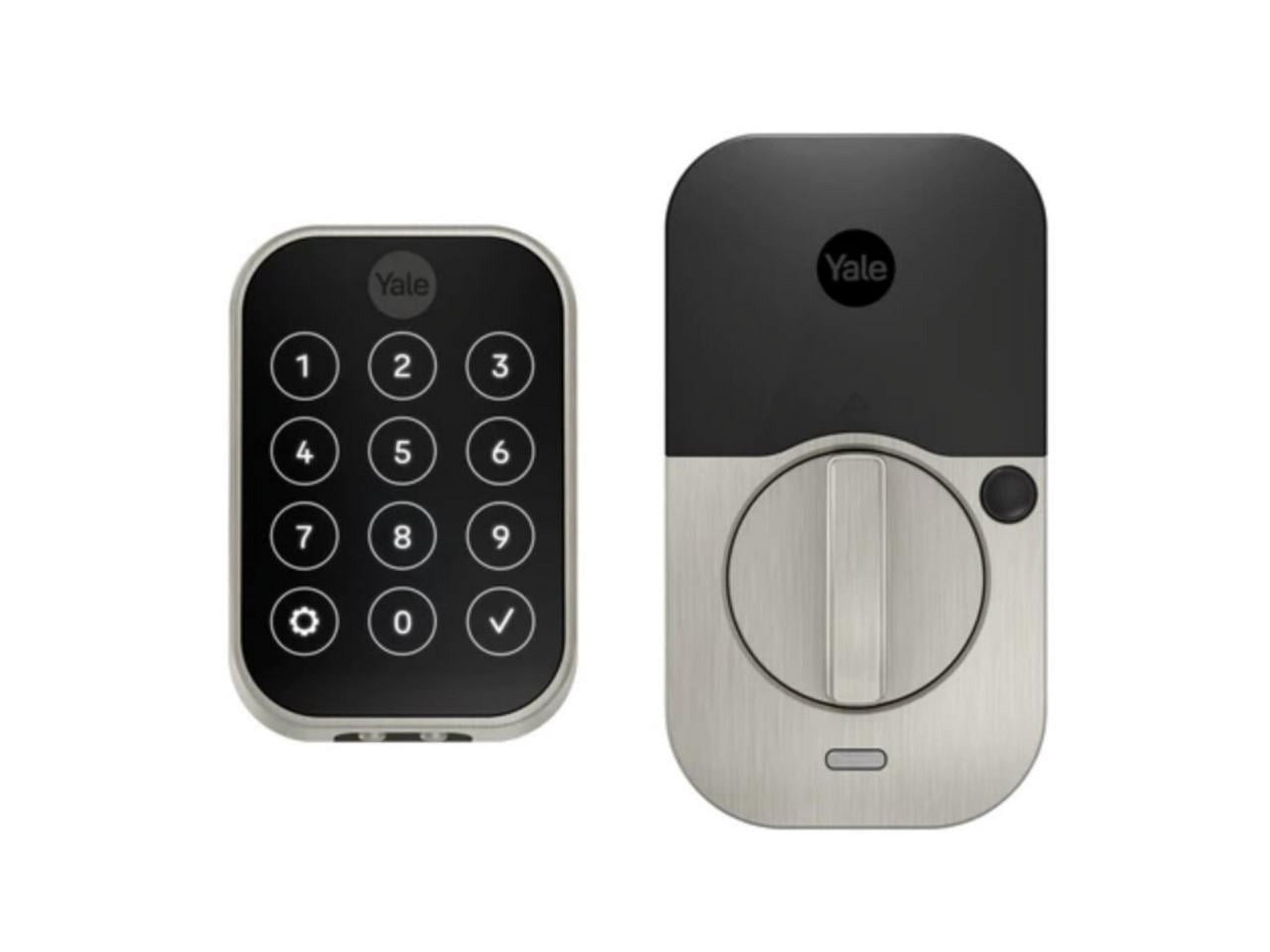 Satin Nickel Smart Deadbolt with Touch Keypad and Bluetooth