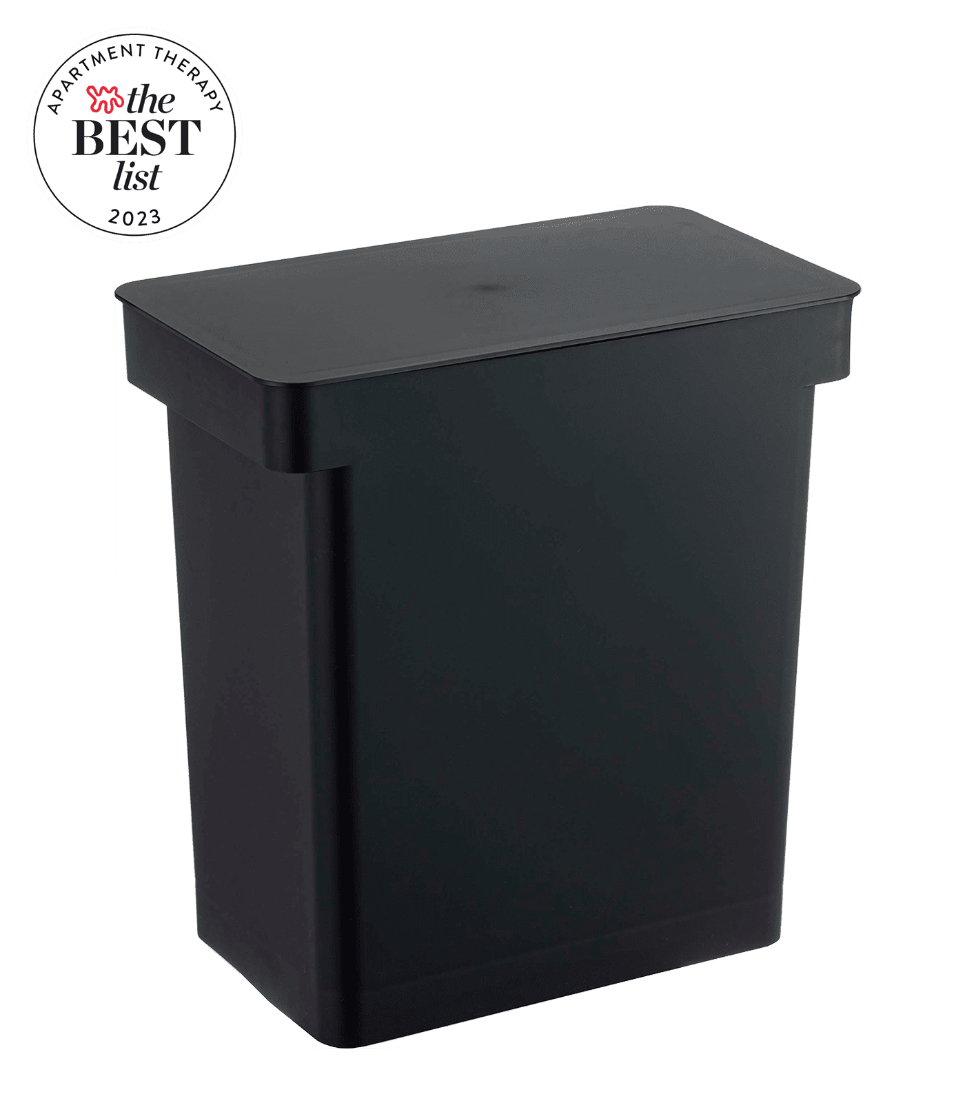 Black Plastic Airtight Rolling Kitchen Trash Can