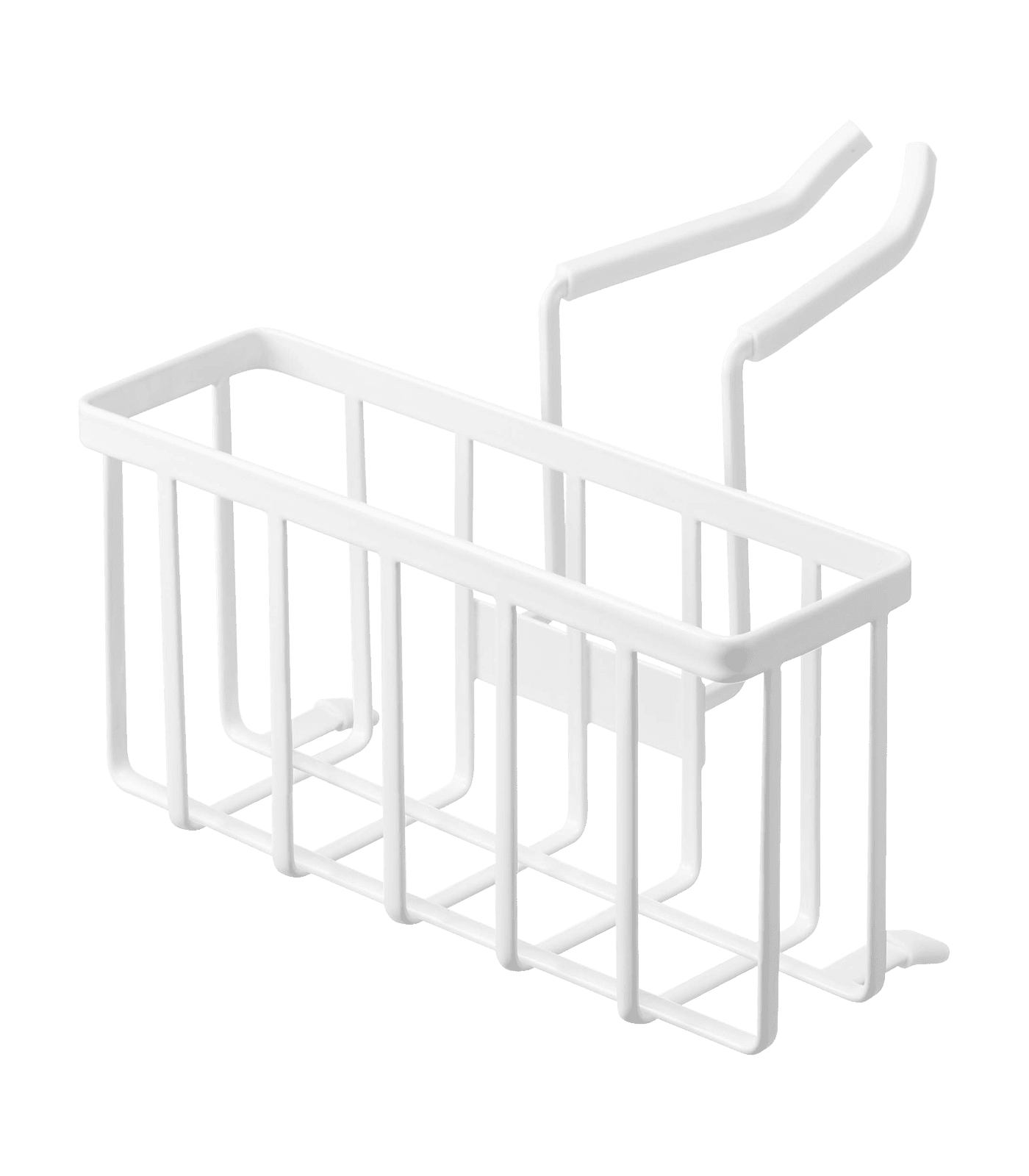 White Steel Faucet-Hanging Kitchen Caddy with Extra Storage