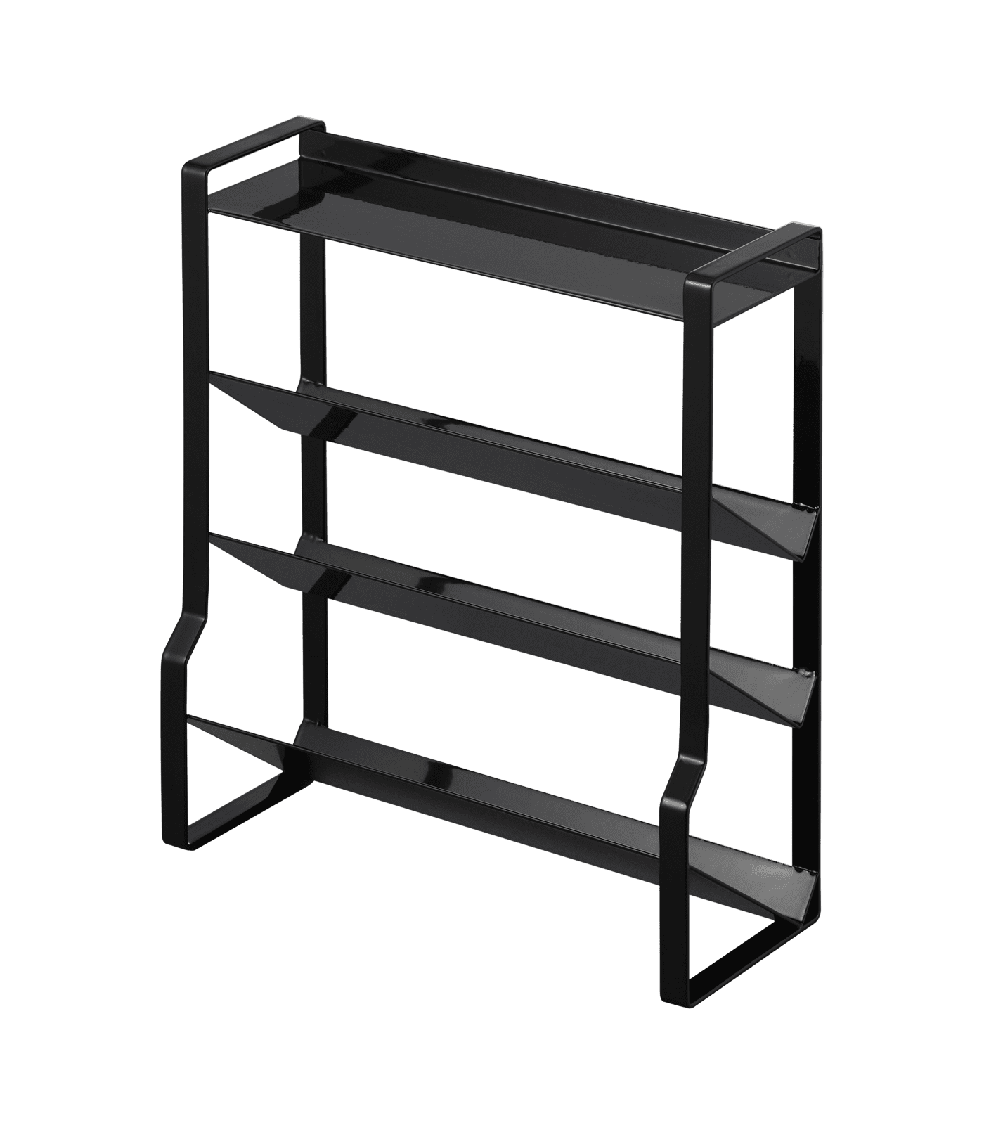 Black Steel Four-Tier Slim Spice Rack