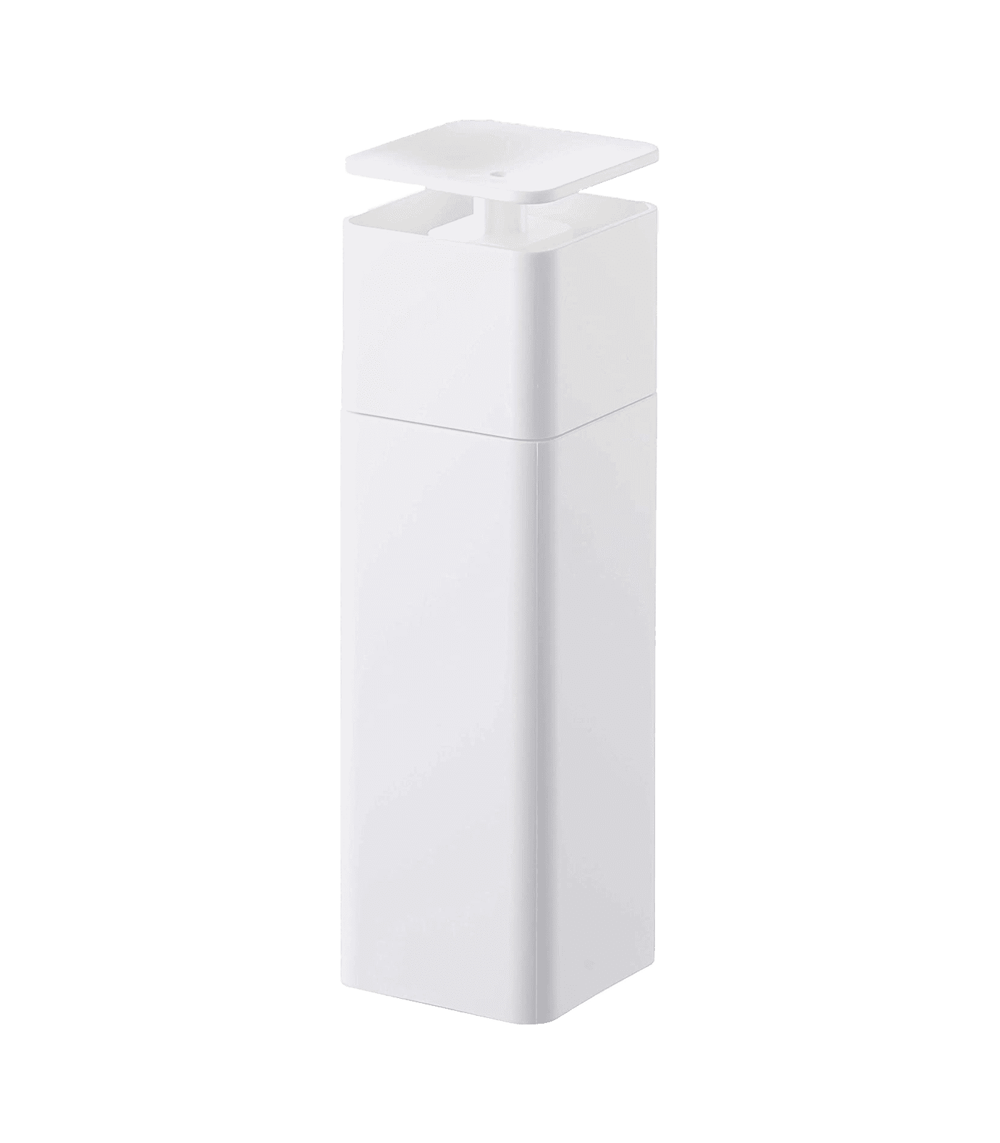 White Plastic One-Handed Push Soap Dispenser, 8.5 oz