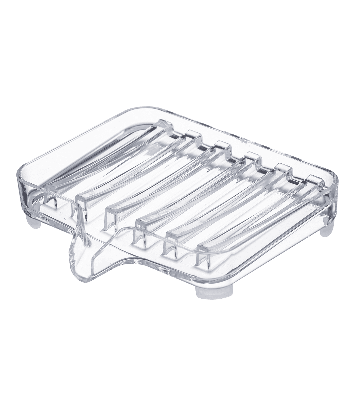 Clear Acrylic Self-Draining Soap Tray with Spout