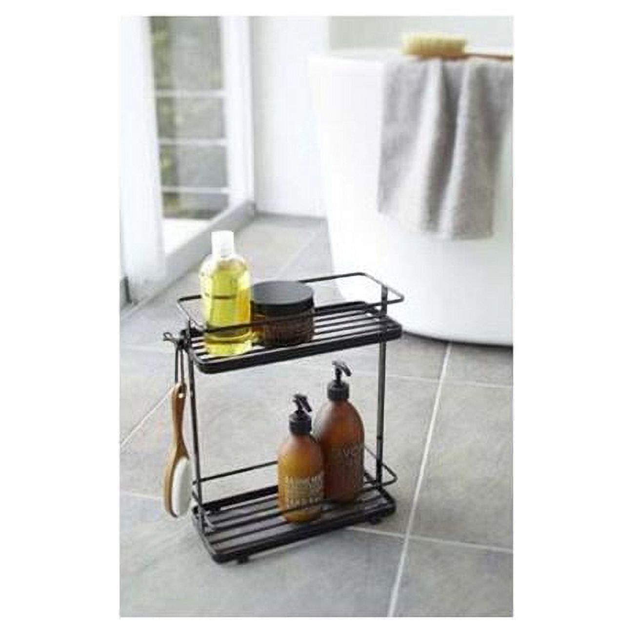 Black Steel Freestanding Shower Caddy Organizer