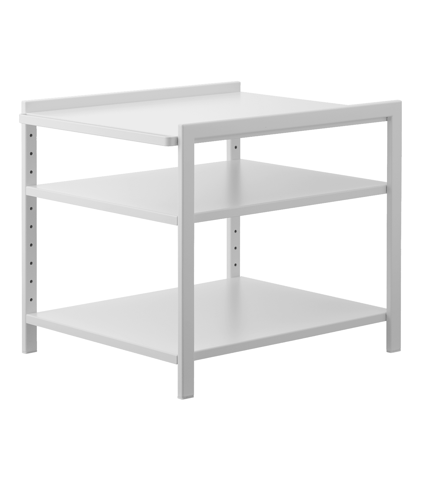 White Adjustable Three-Tier Steel Cabinet Storage Rack