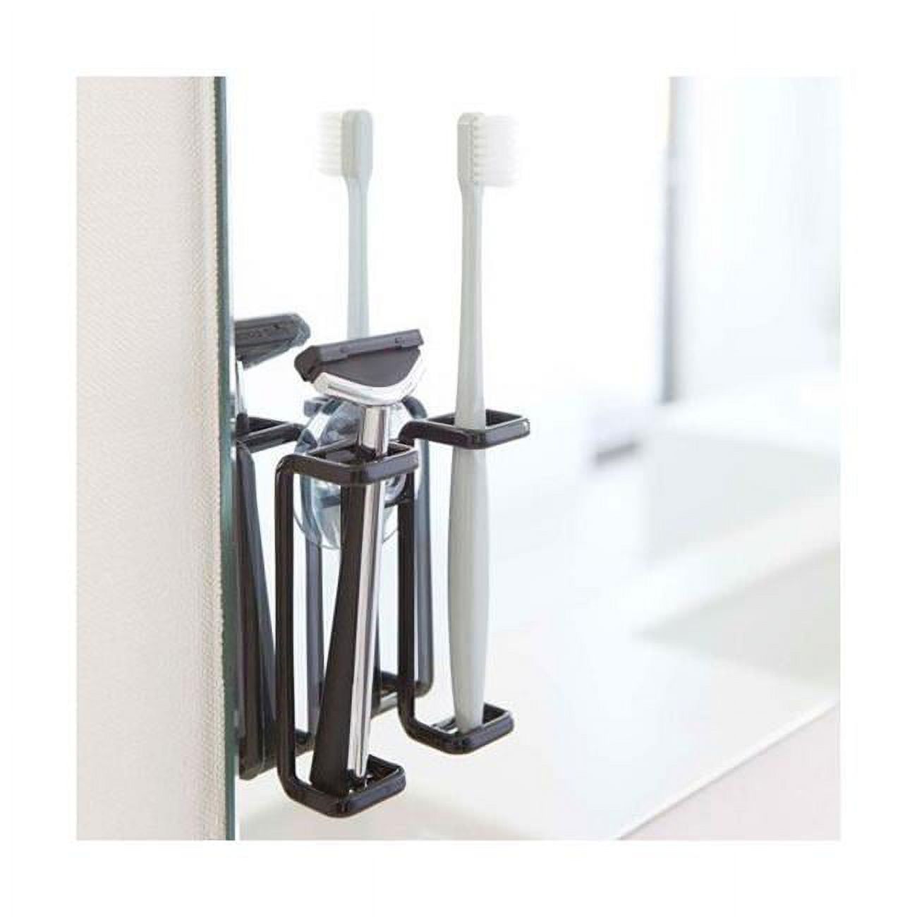 Black Steel Suction Cup Toothbrush Holder