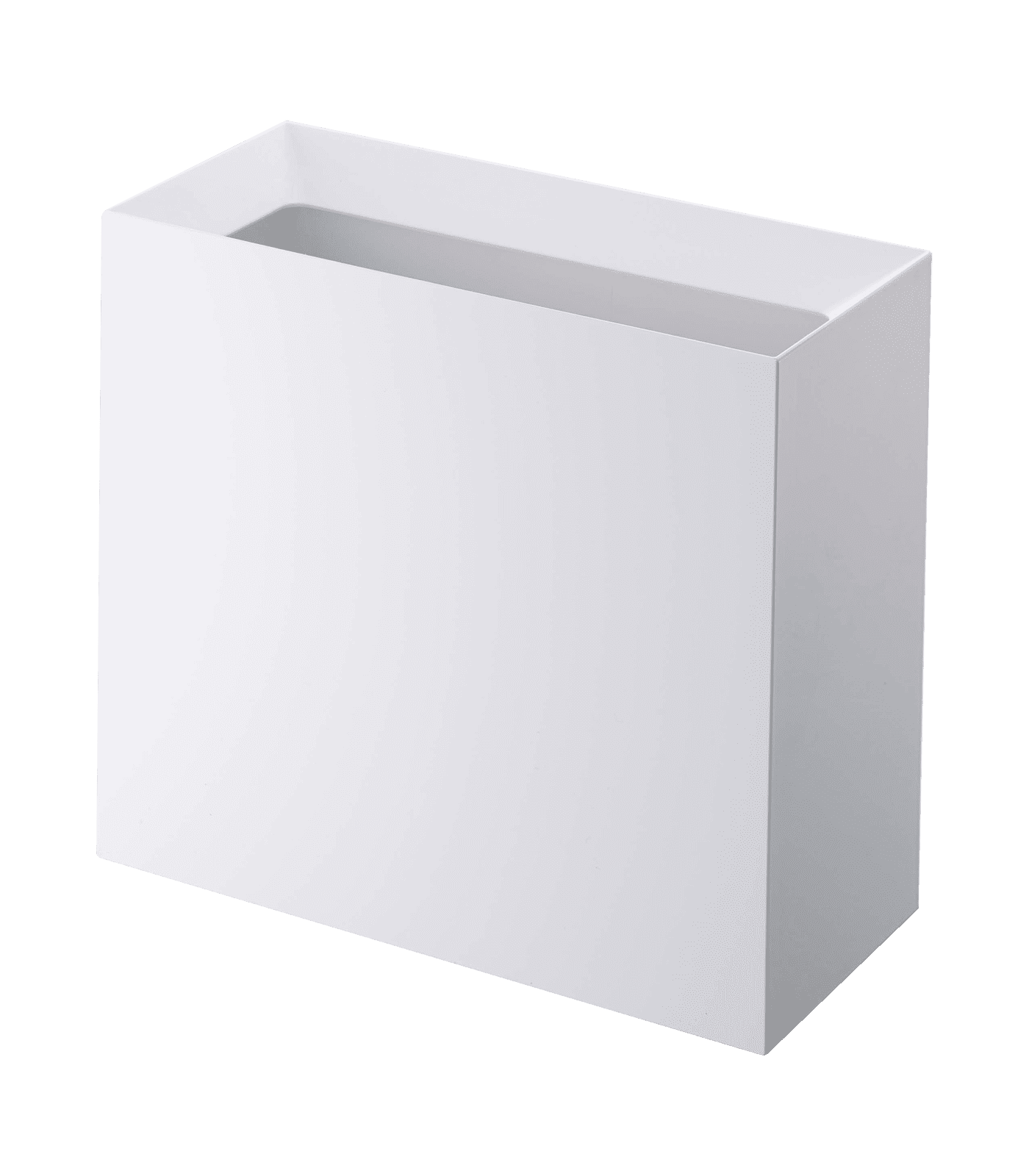 White Rectangular Minimalist Plastic Waste Basket