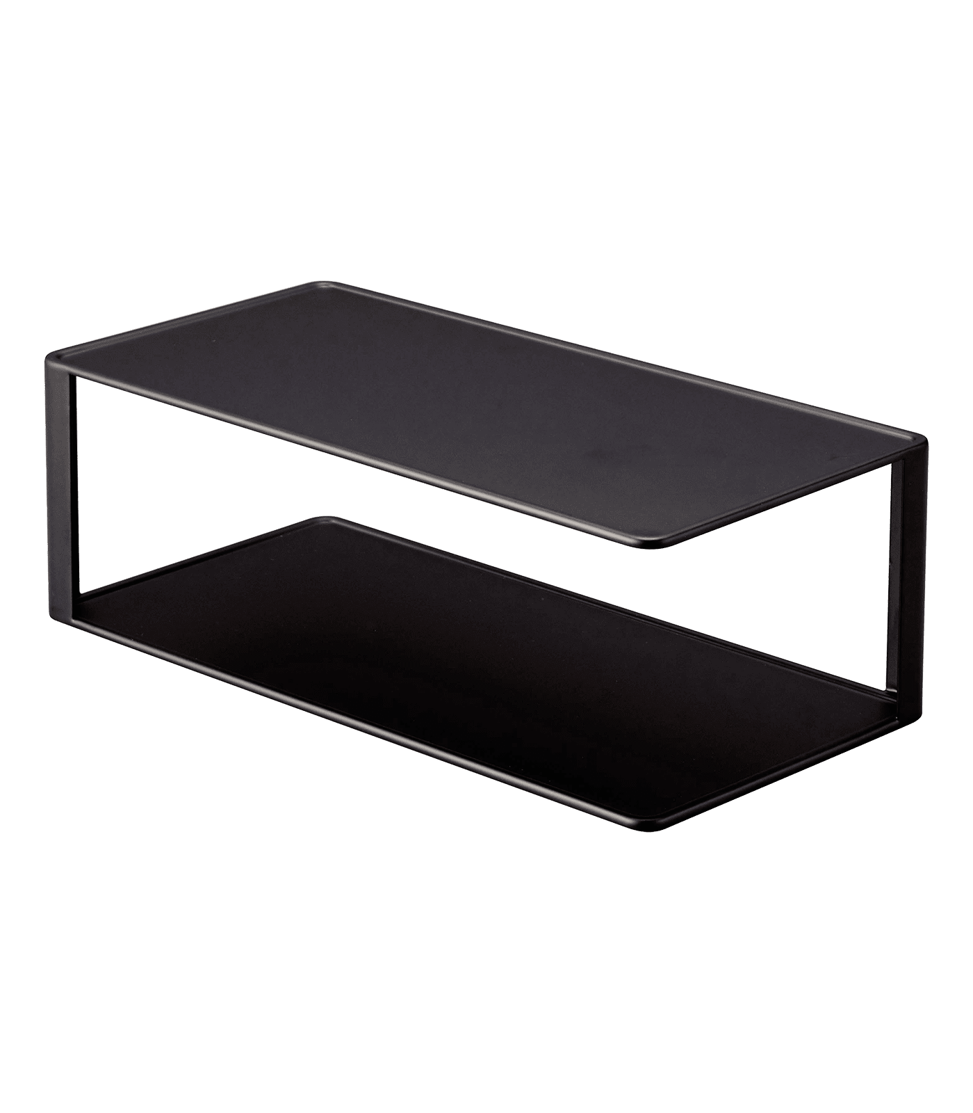 Black Steel Two-Tier Kitchen Cabinet Organizer