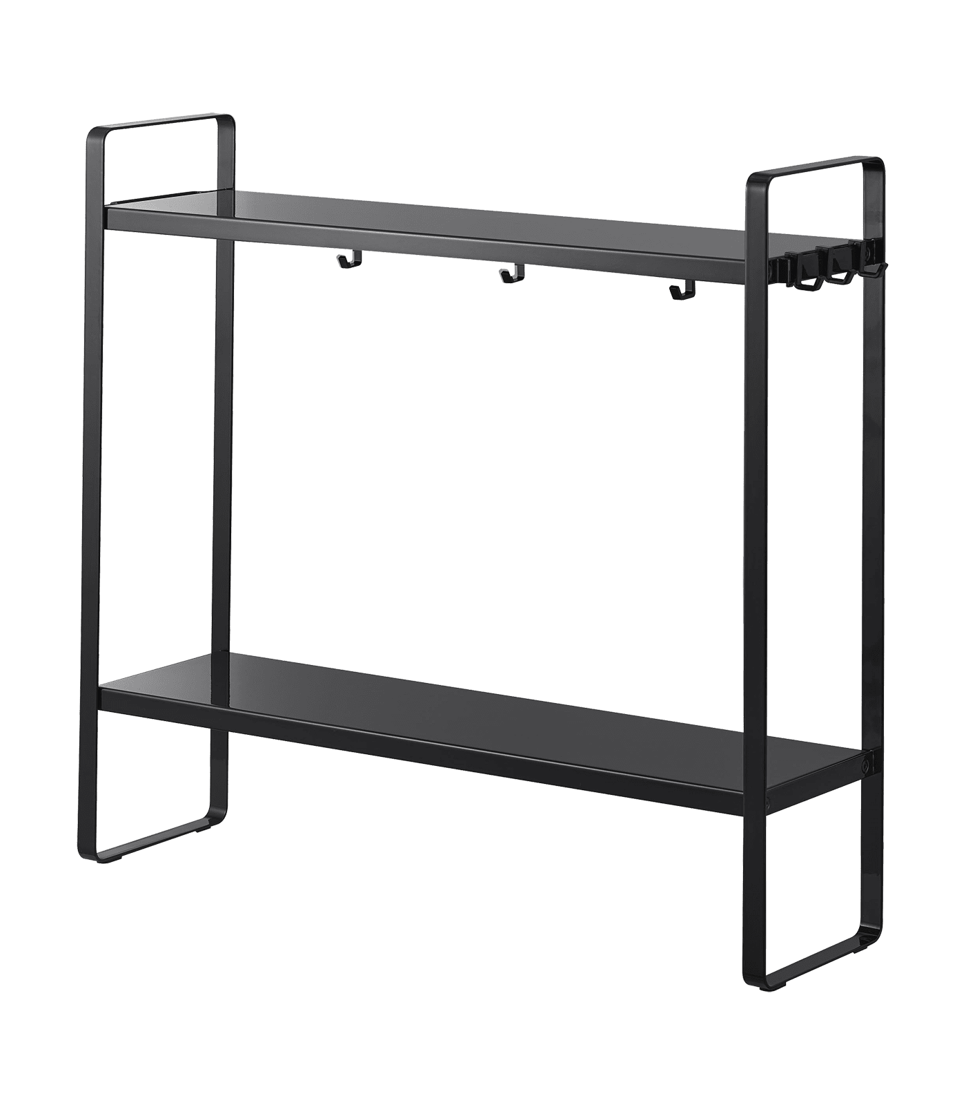 Black Steel Two-Tier Countertop Kitchen Storage Rack