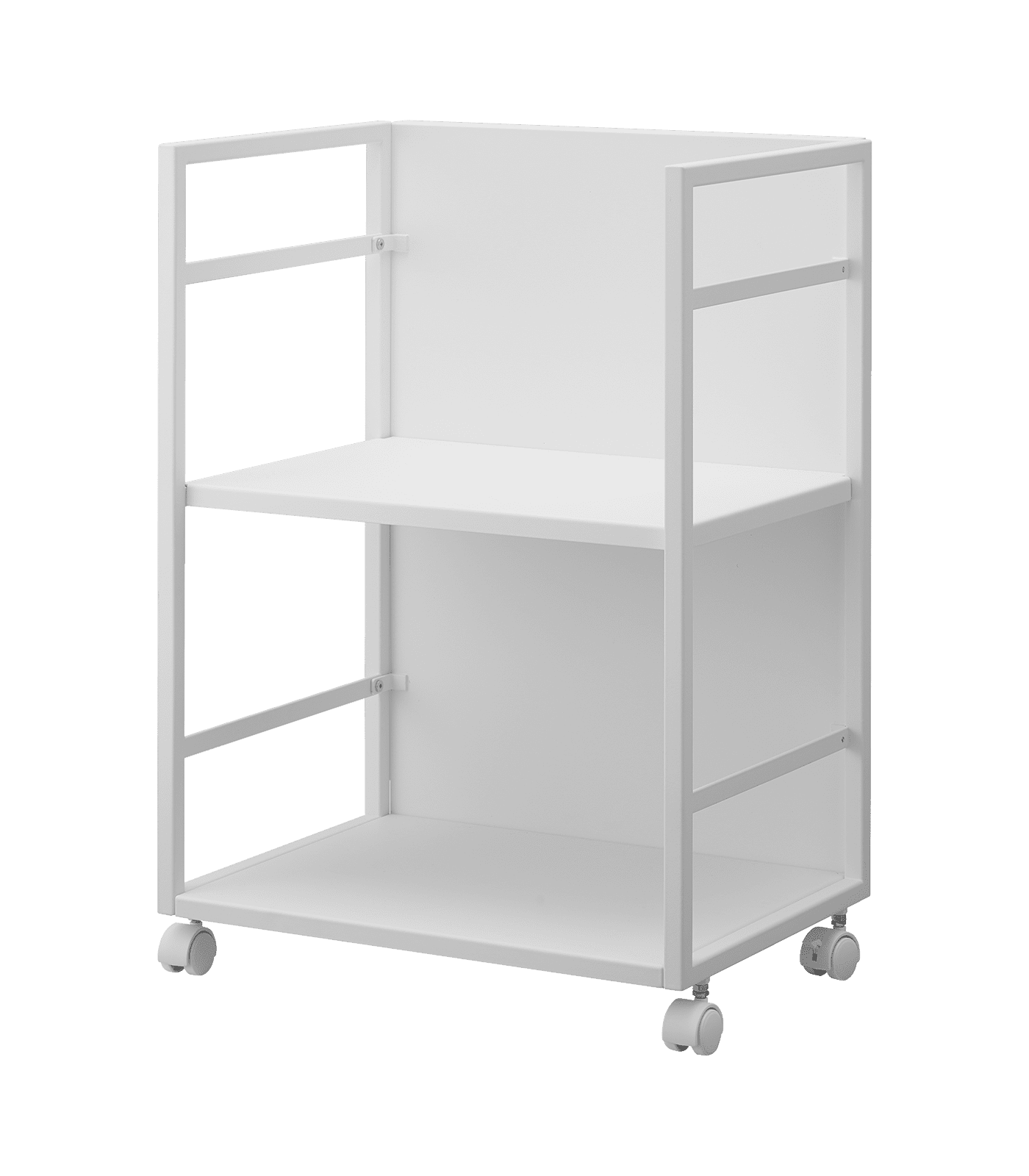 White Steel 24" Two-Tier Hideaway Storage Cart