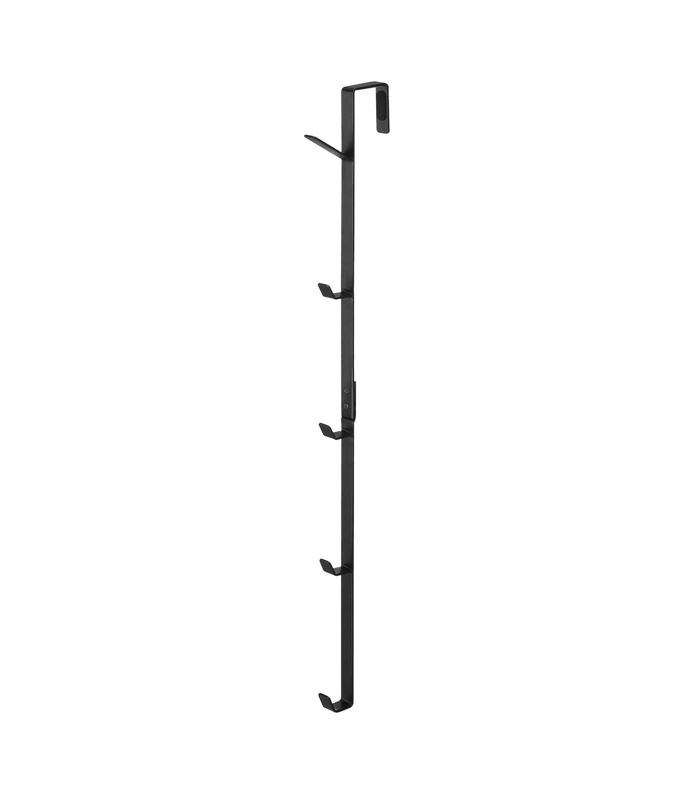 Black Vertical Steel Over-the-Door Hanging Coat Rack