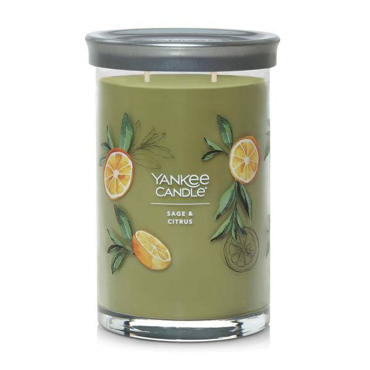 Sage & Citrus Soy Scented Tumbler Candle with Brushed Tin Lid