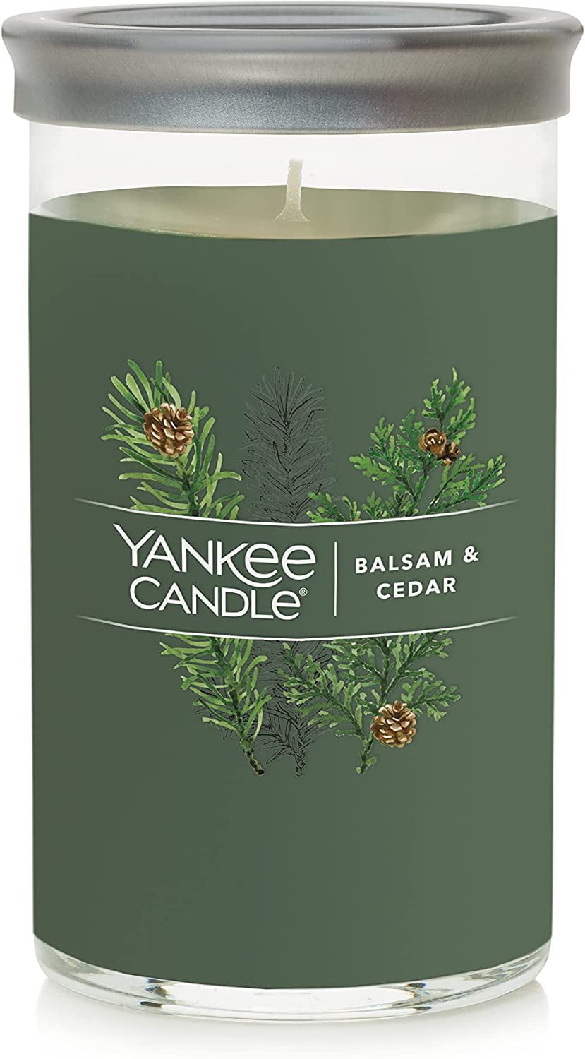 Green Soy Balsam & Cedar Scented Pillar Candle