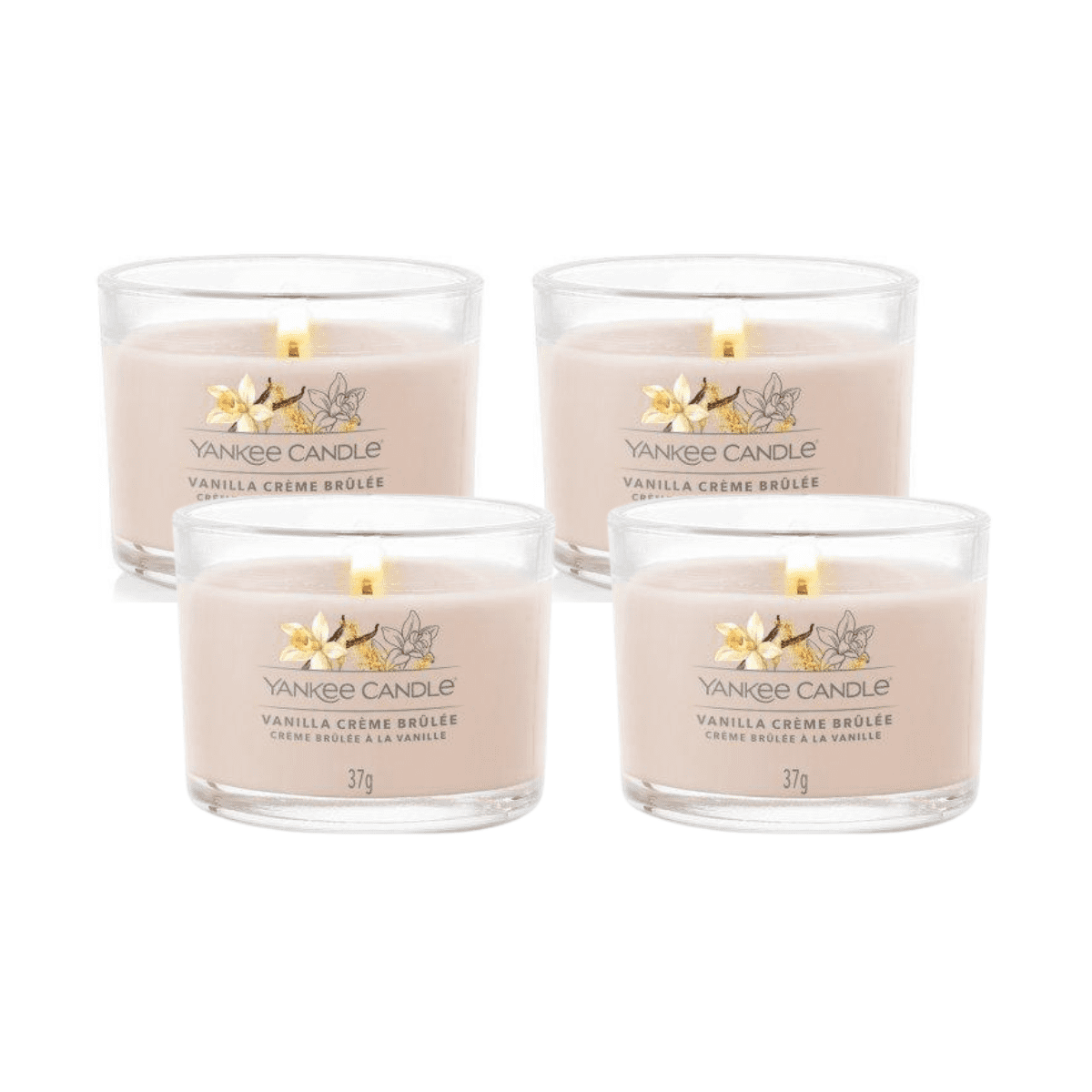 Vanilla Creme Brulee Scented Soy Wax Votive Candle Set