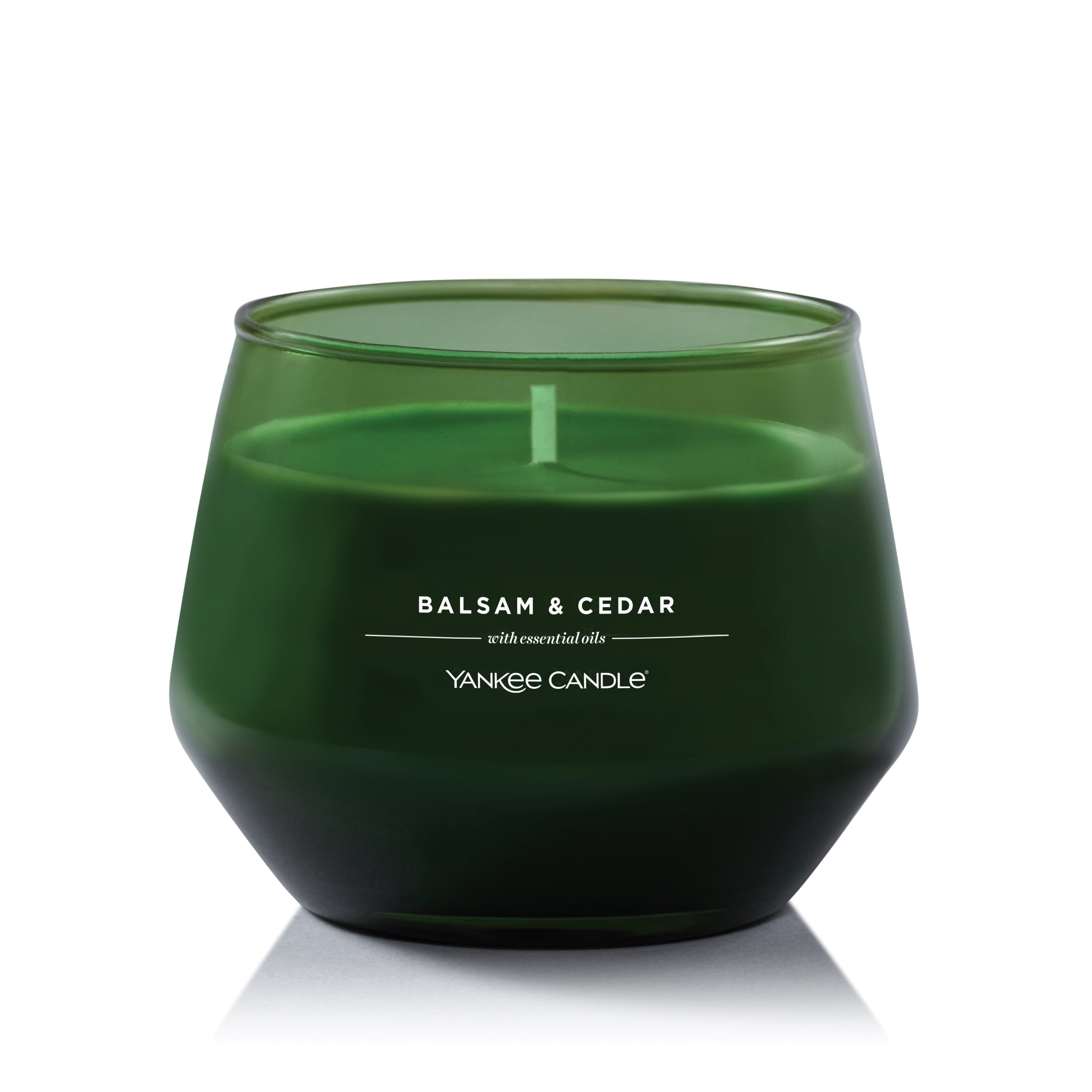 Green Glass Balsam & Cedar Scented Soy Jar Candle