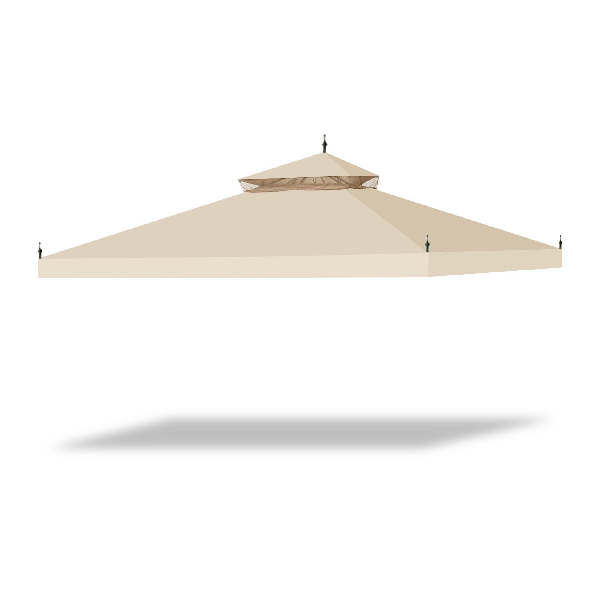 Beige 10'x10' 2-Tier Fabric Gazebo Canopy Replacement Top