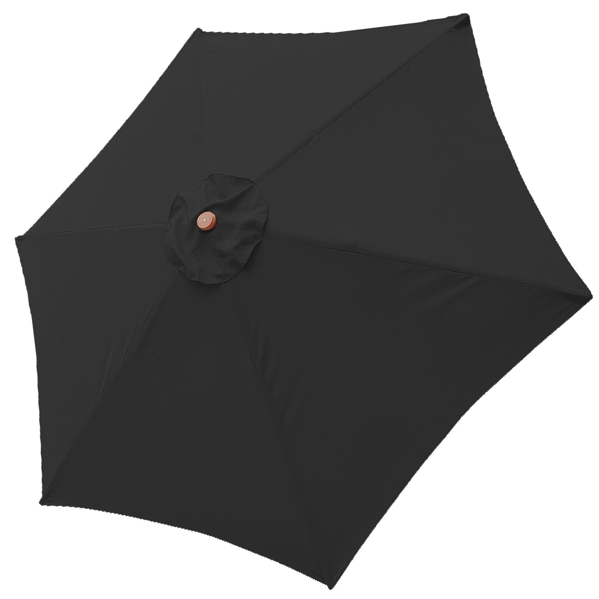 Black 9 Ft Polyester Patio Umbrella Replacement Canopy