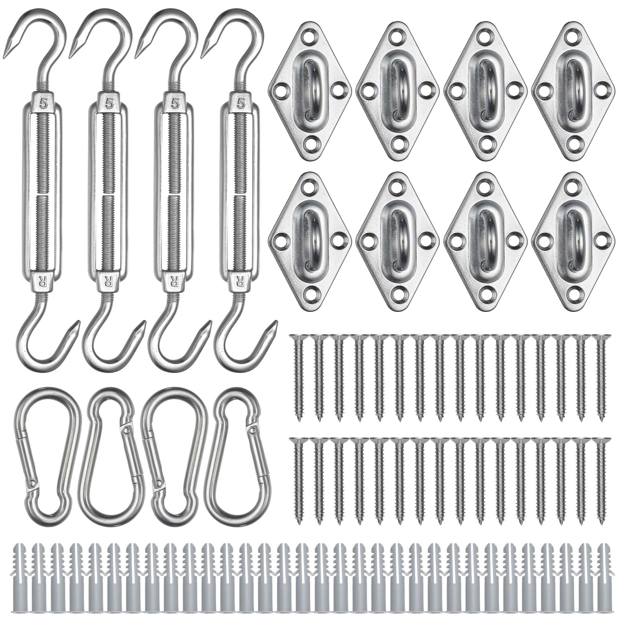 Stainless Steel Sun Shade Sail Hardware Kit for Outdoor Use