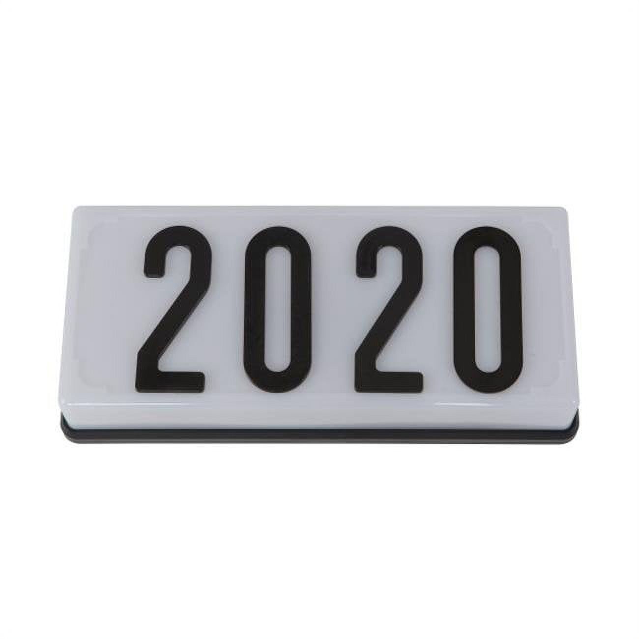 White Rectangular Plastic Address Plaque with Black Numbers