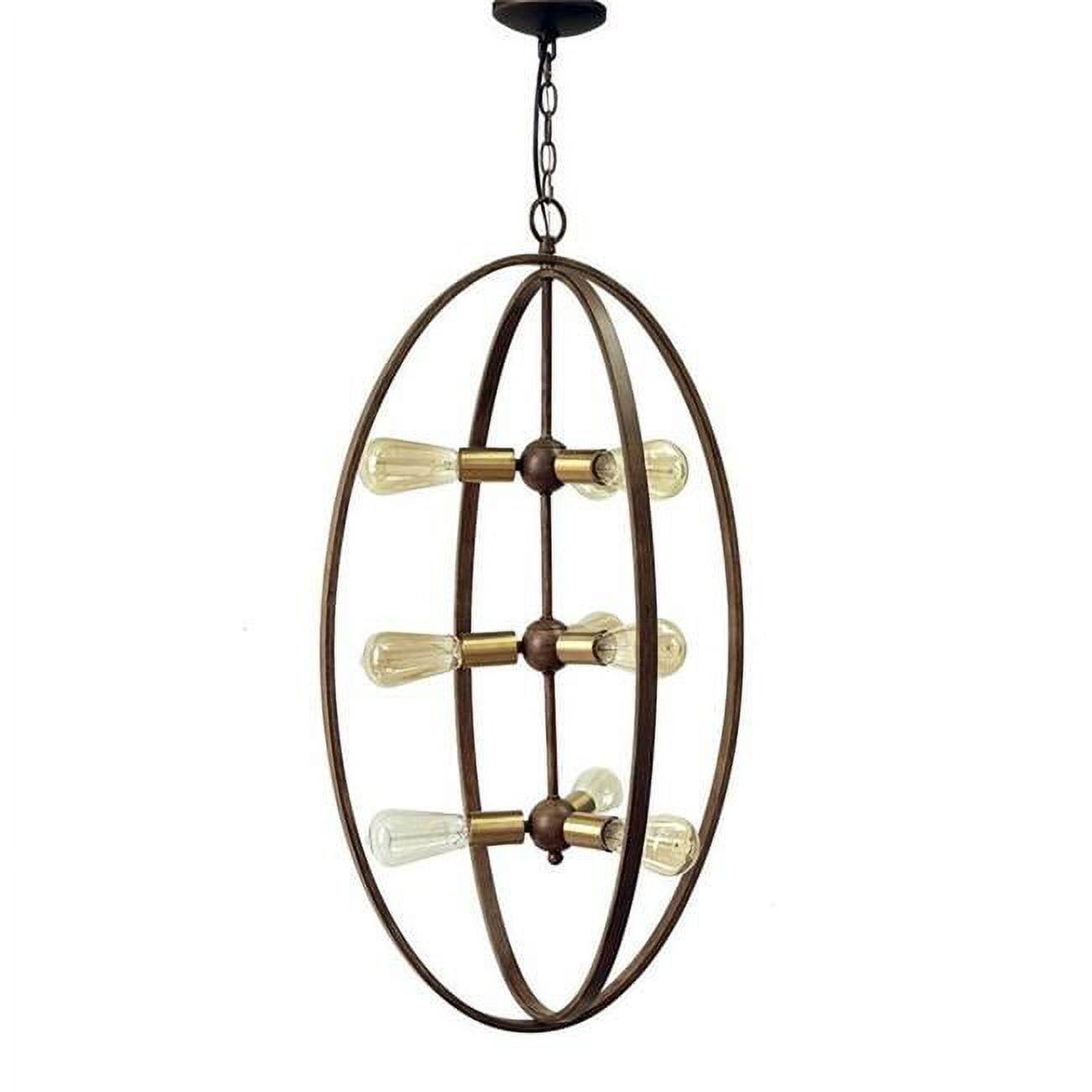 Taos Modern Distressed Brass 9-Light Adjustable Orb Chandelier