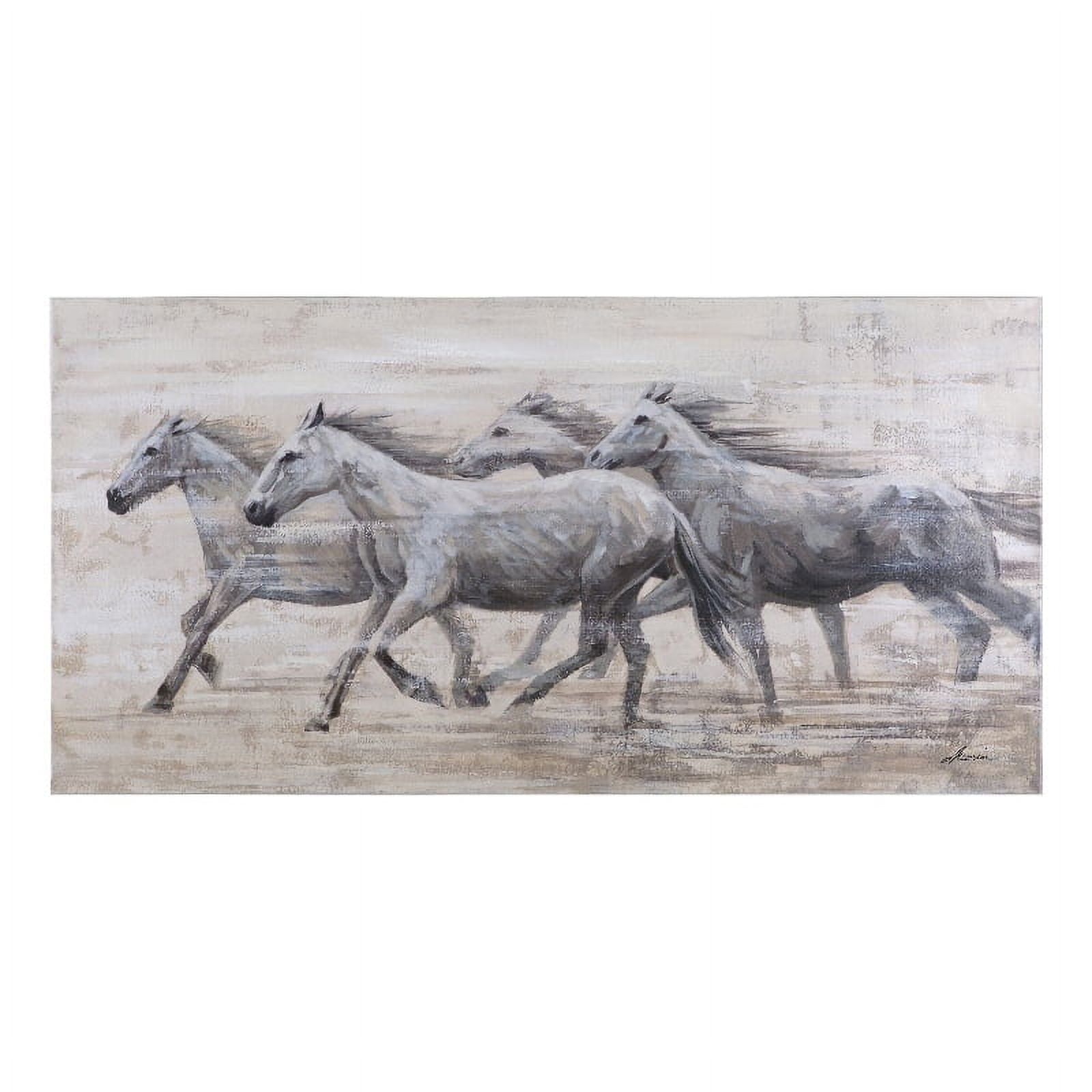 Horses in the Wind Acrylic Canvas Landscape Wall Art