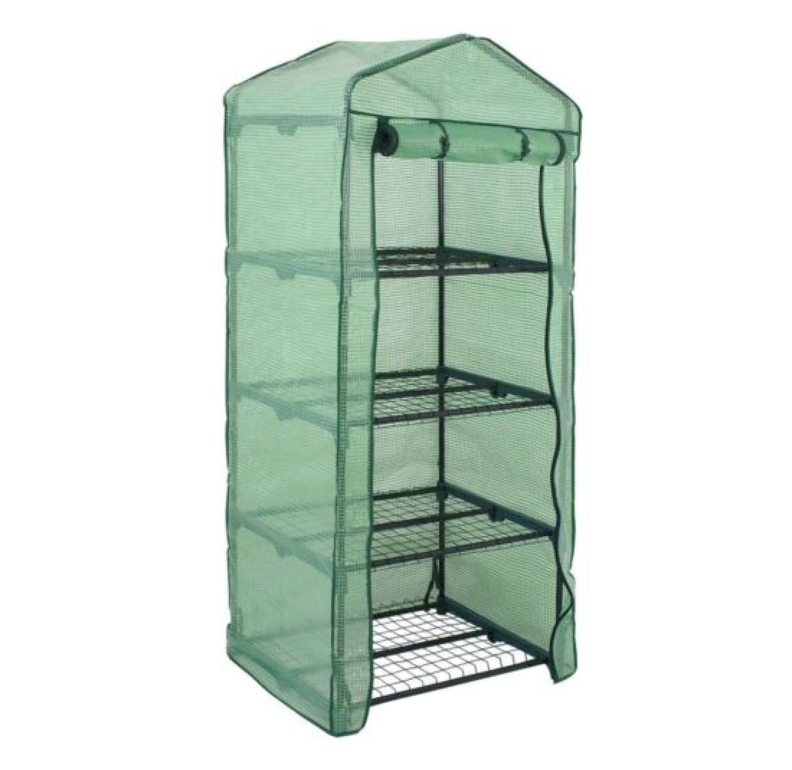 Green 4-Tier Mini Portable Steel Frame Greenhouse