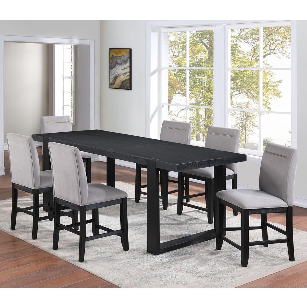 Yves Charcoal and Gray 7-Piece Counter Height Dining Set