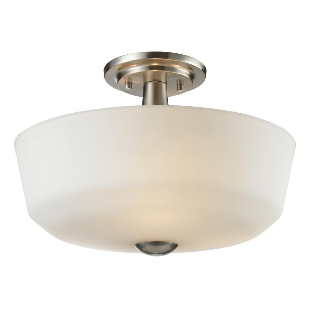 Modern Gold and Glass Drum Flush Mount Ceiling Light