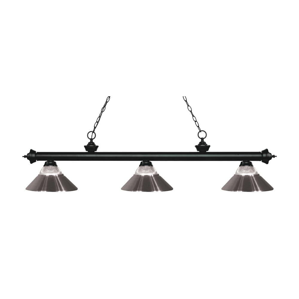 Matte Black and Nickel 32" LED Drum Pendant Light