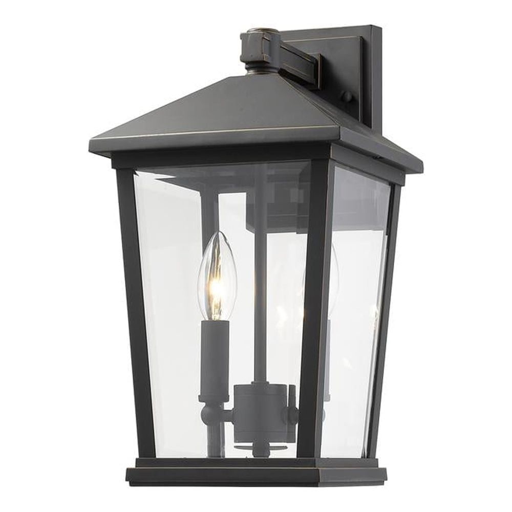 Oil Rubbed Bronze Dimmable Outdoor Wall Sconce with Clear Glass