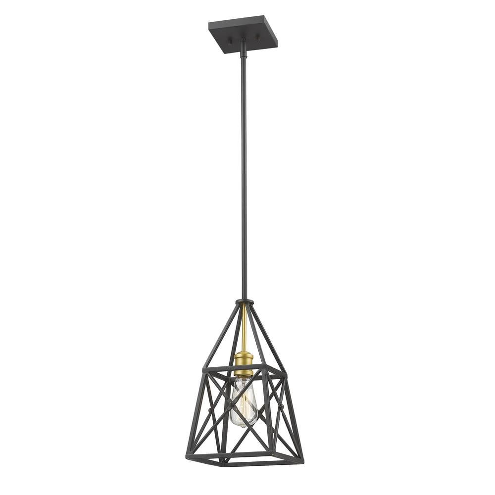 Matte Black Aluminum and Glass Outdoor Pendant Light