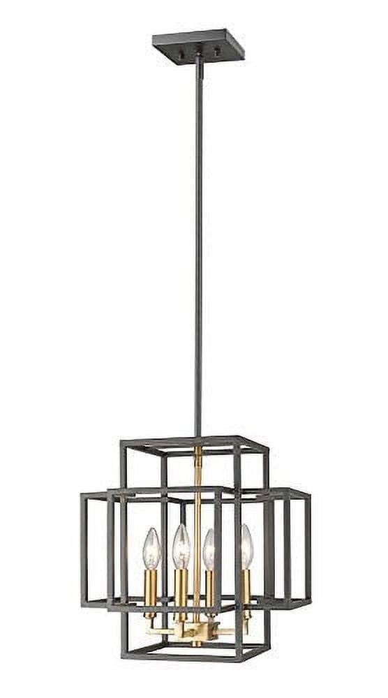 Titania Contemporary 14" Bronze & Olde Brass 4-Light Pendant