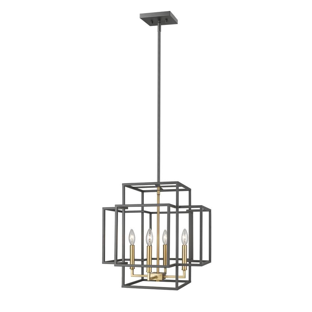 Titania Black and Brushed Nickel 12-Light Geometric Pendant