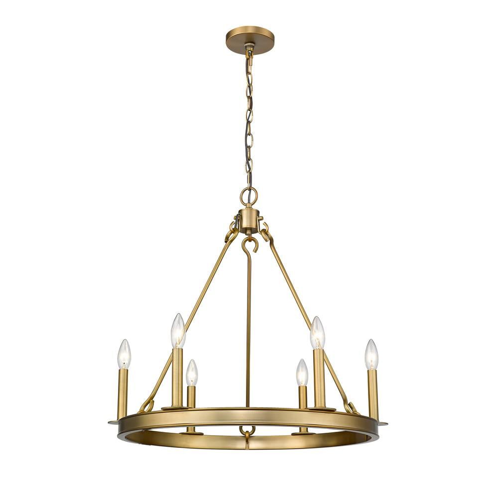 Olde Brass 6-Light Candle-Inspired Chandelier