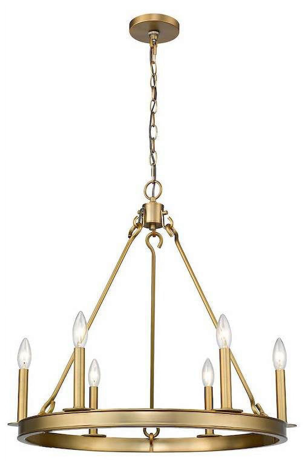 Olde Brass 6-Light Candle-Inspired Chandelier