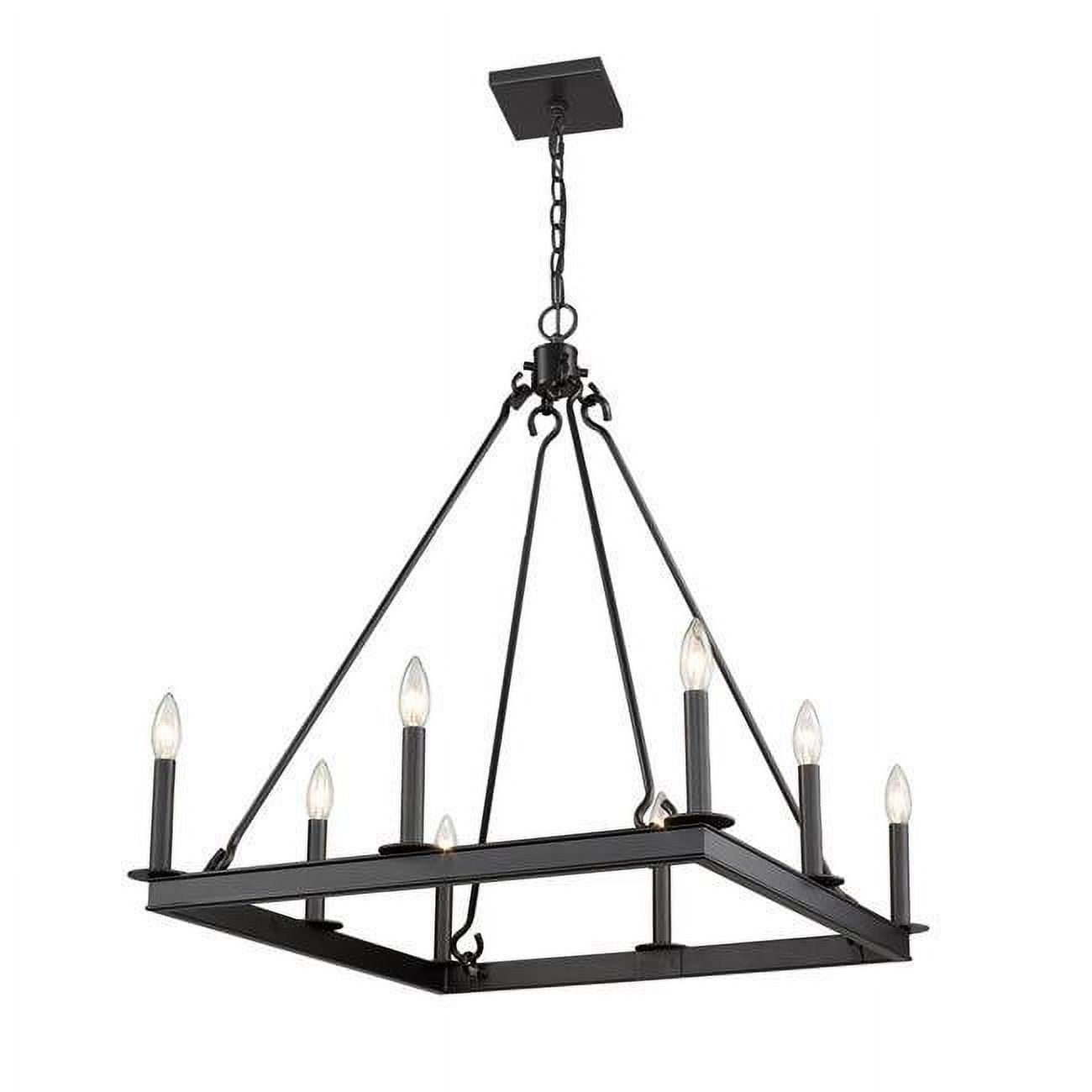 Barclay Matte Black 8-Light Taper Candle Chandelier