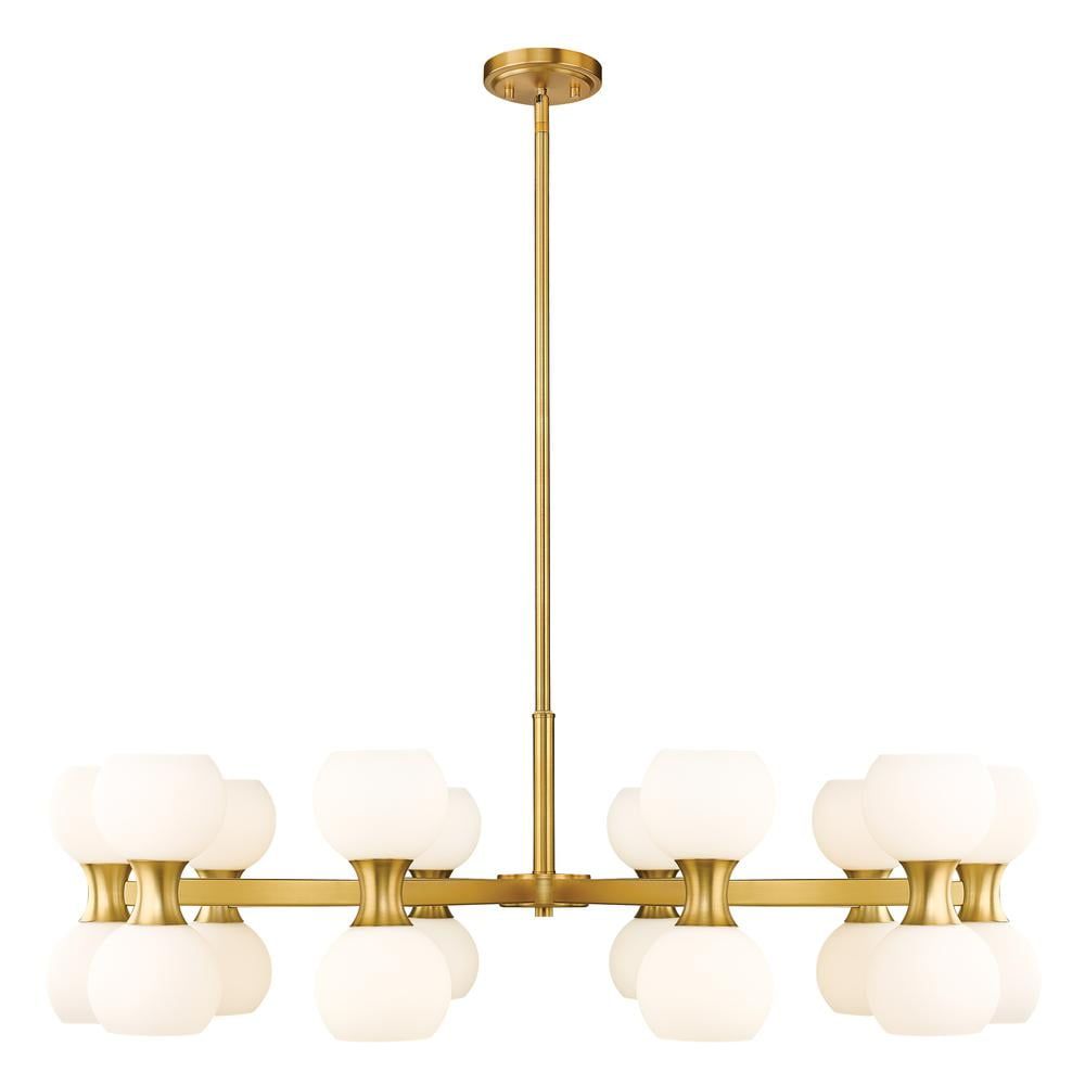 Artemis 42'' Gold Chandelier with Opal Glass Shades