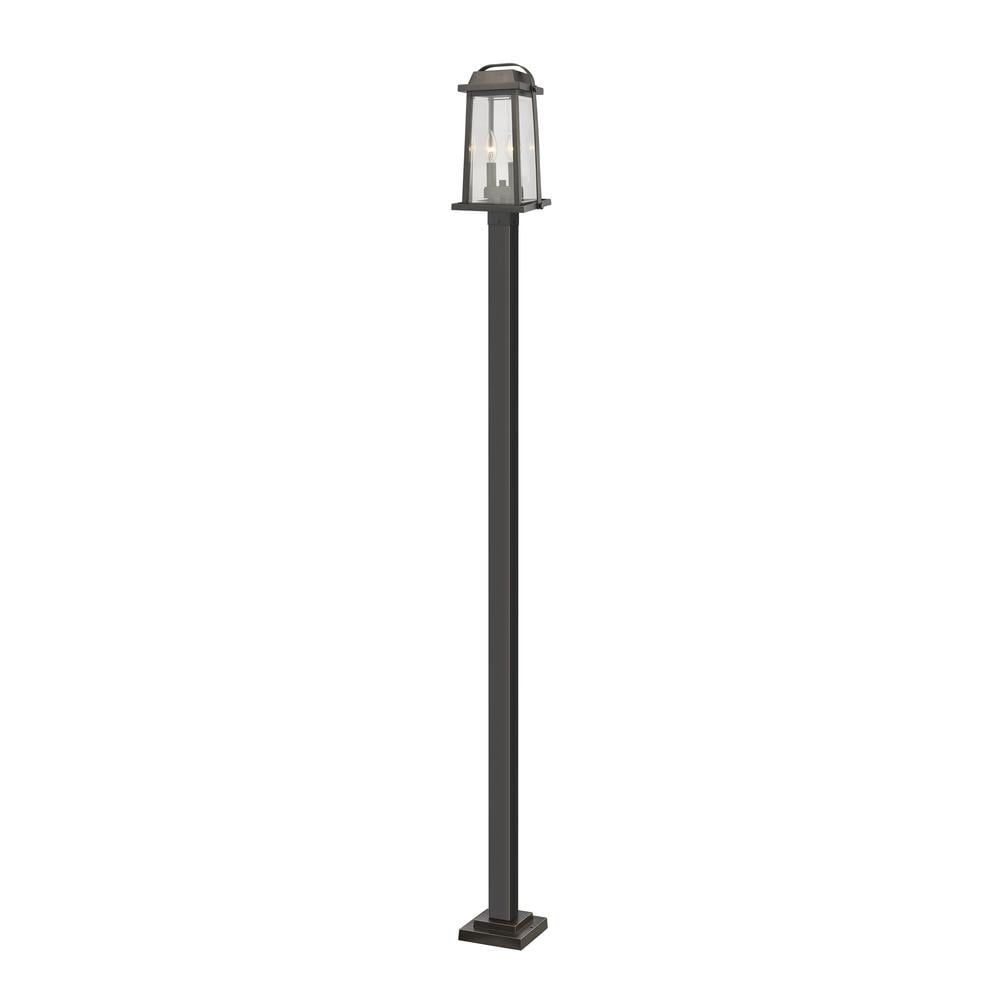 Brookside Box-Shaped Black Aluminum Outdoor Sconce with Clear Seedy Glass