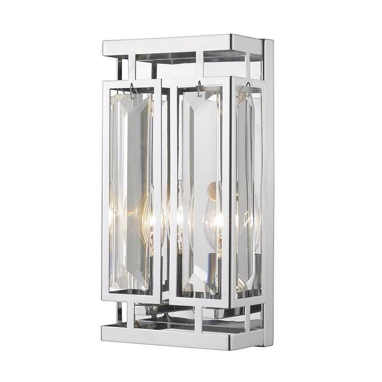 Chrome Crystal Dimmable 2-Light Wall Sconce