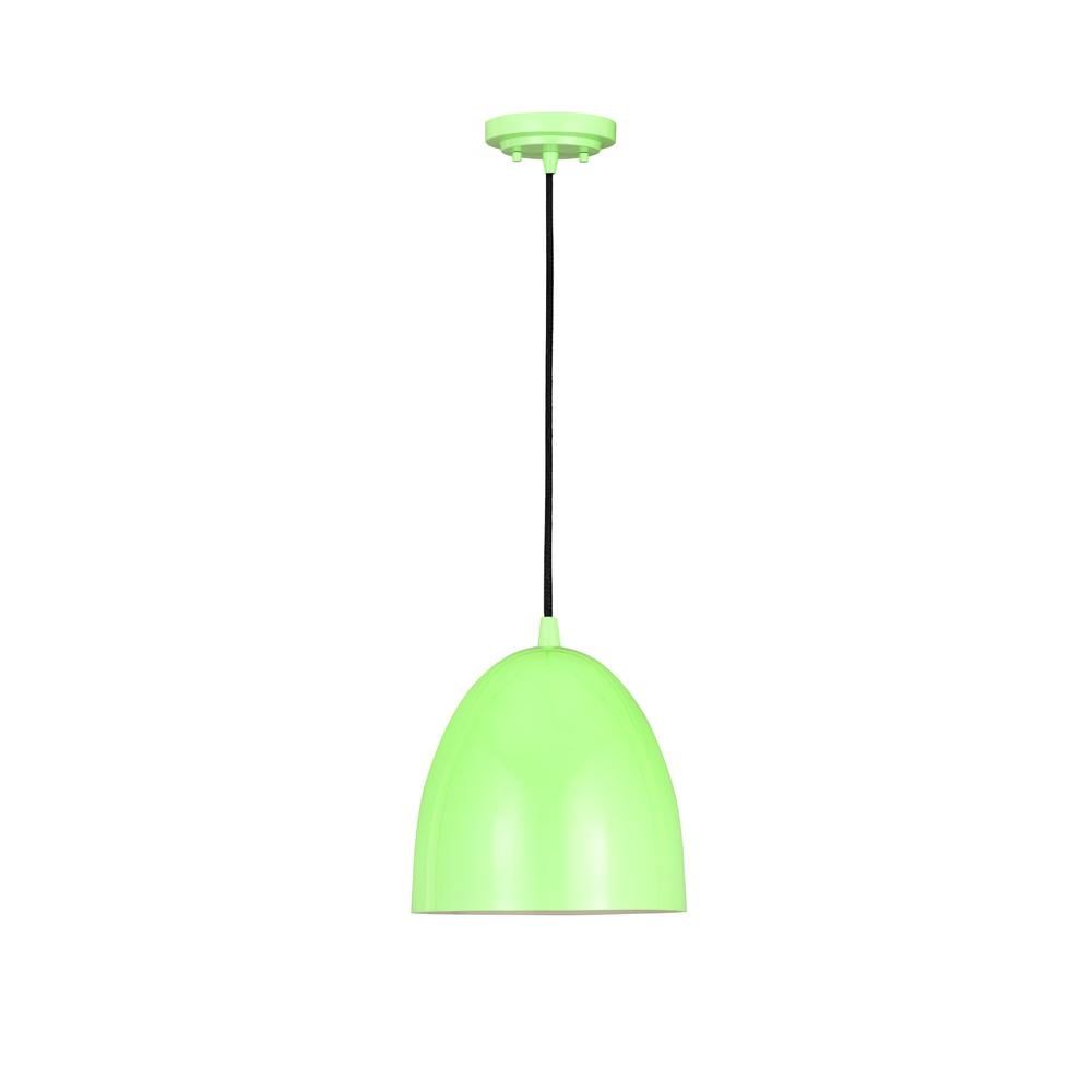 Mid-Century Modern Mint Dome Pendant Light 9.5"