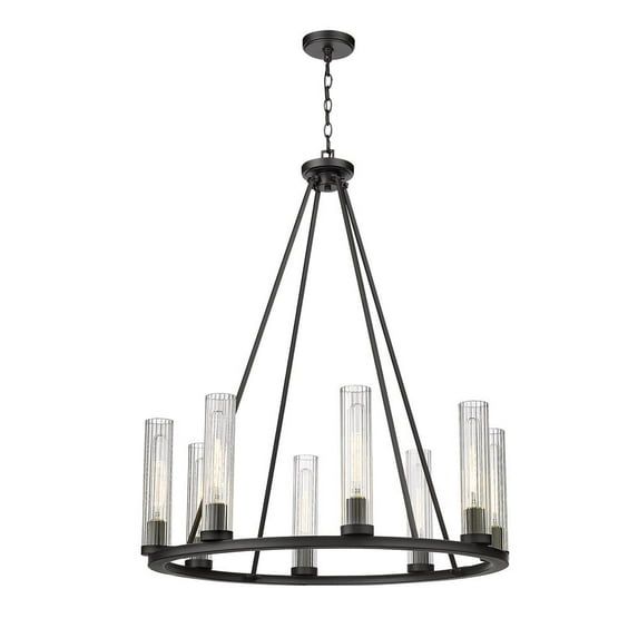Callista Matte Black 5-Light Transitional Chandelier with Clear Glass Shades